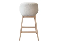 Conjunto de sillas de isla y bar de roble con asiento de tela de rizo MILK de 65 cm