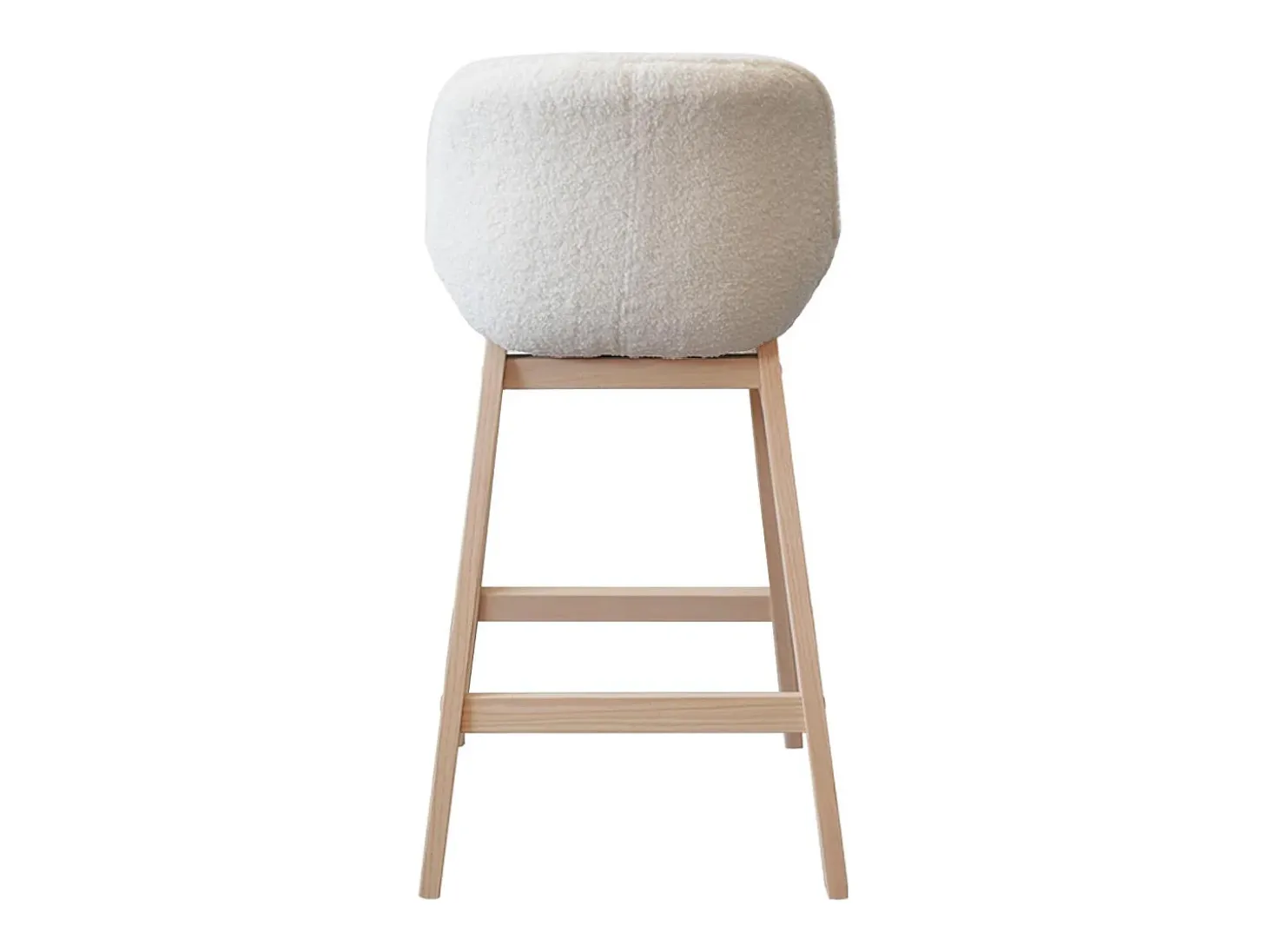 Conjunto de sillas de isla y bar de roble con asiento de tela de rizo MILK de 65 cm