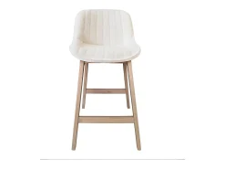 Conjunto de sillas de isla y bar de roble con asiento de tela de rizo MILK de 65 cm