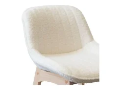 Conjunto de sillas de isla y bar de roble con asiento de tela de rizo MILK de 65 cm