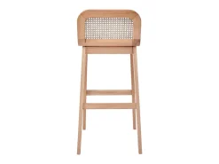Conjunto de sillas de isla y bar de roble con asiento de caña de 65cm SANA