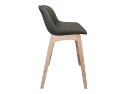 Conjunto de sillas de isla y bar de roble con asiento de tela MELLOW de 65 cm
