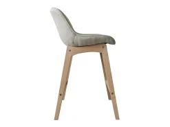 Conjunto de sillas de isla y bar de roble con asiento de tela MELLOW de 65 cm