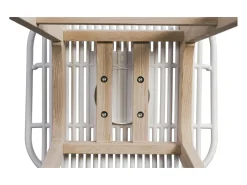 Conjunto de sillas de isla y bar MALMO de roble de 65 cm con asiento de plástico