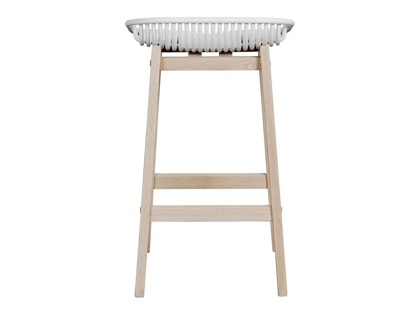 Conjunto de sillas de isla y bar MALMO de roble de 65 cm con asiento de plástico