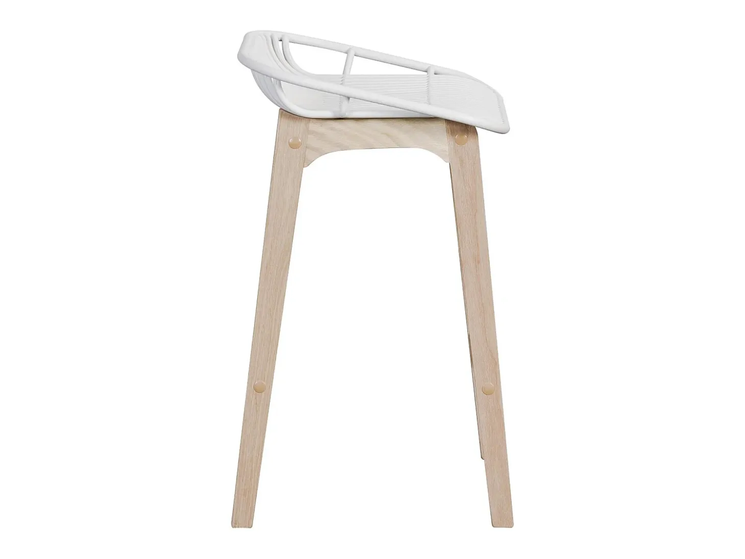 Conjunto de sillas de isla y bar MALMO de roble de 65 cm con asiento de plástico