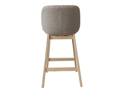 Conjunto de sillas de isla y bar de roble con asiento de tela de rizo MILK de 65 cm