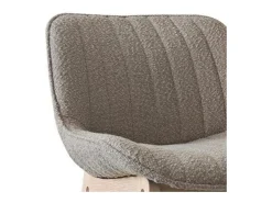 Conjunto de sillas de isla y bar de roble con asiento de tela de rizo MILK de 65 cm