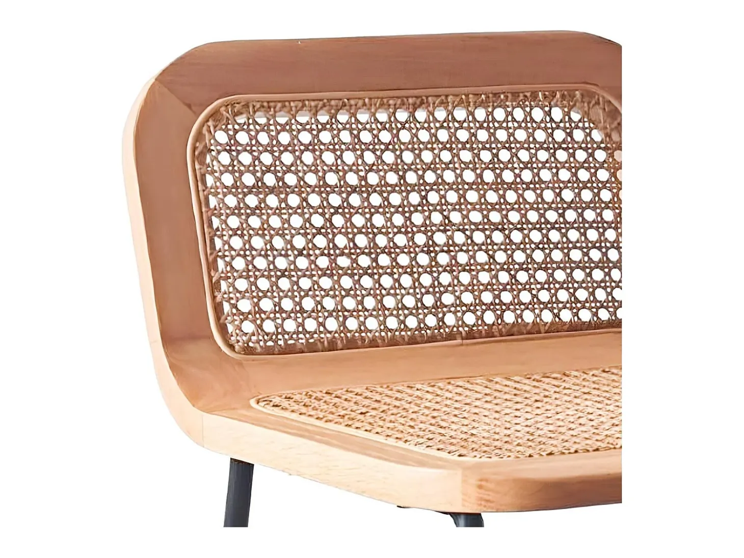Conjunto de sillas de isla y bar de metal SANA con asiento de caña de 65 cm