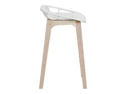 Conjunto de sillas de isla y bar MALMO de roble de 65 cm con asiento de plástico