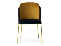 Conjunto de sillas Kailua 1649, Negro|Dorado, 86x54x55cm, Tapiz, Metálico