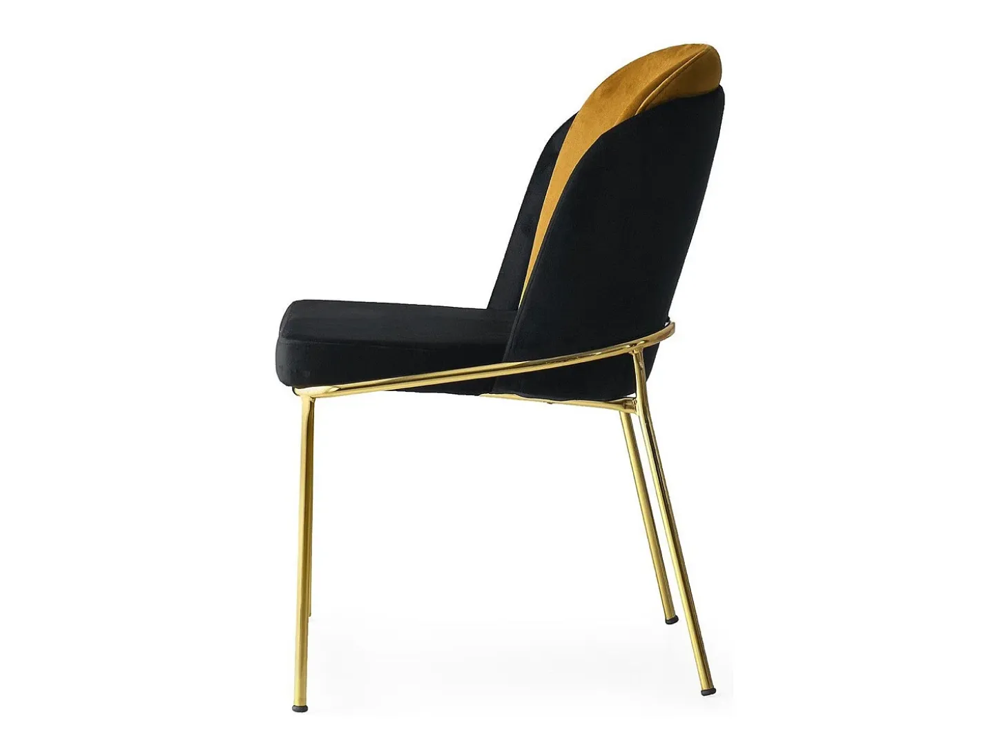 Conjunto de sillas Kailua 1649, Negro|Dorado, 86x54x55cm, Tapiz, Metálico