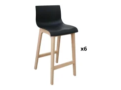Conjunto de taburetes de bar de roble 65cm TANNA