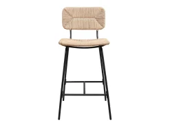 Conjunto de taburetes de bar e isla de metal con asiento de ratán 65cm TIDRA