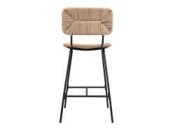 Conjunto de taburetes de bar e isla de metal con asiento de ratán 65cm TIDRA