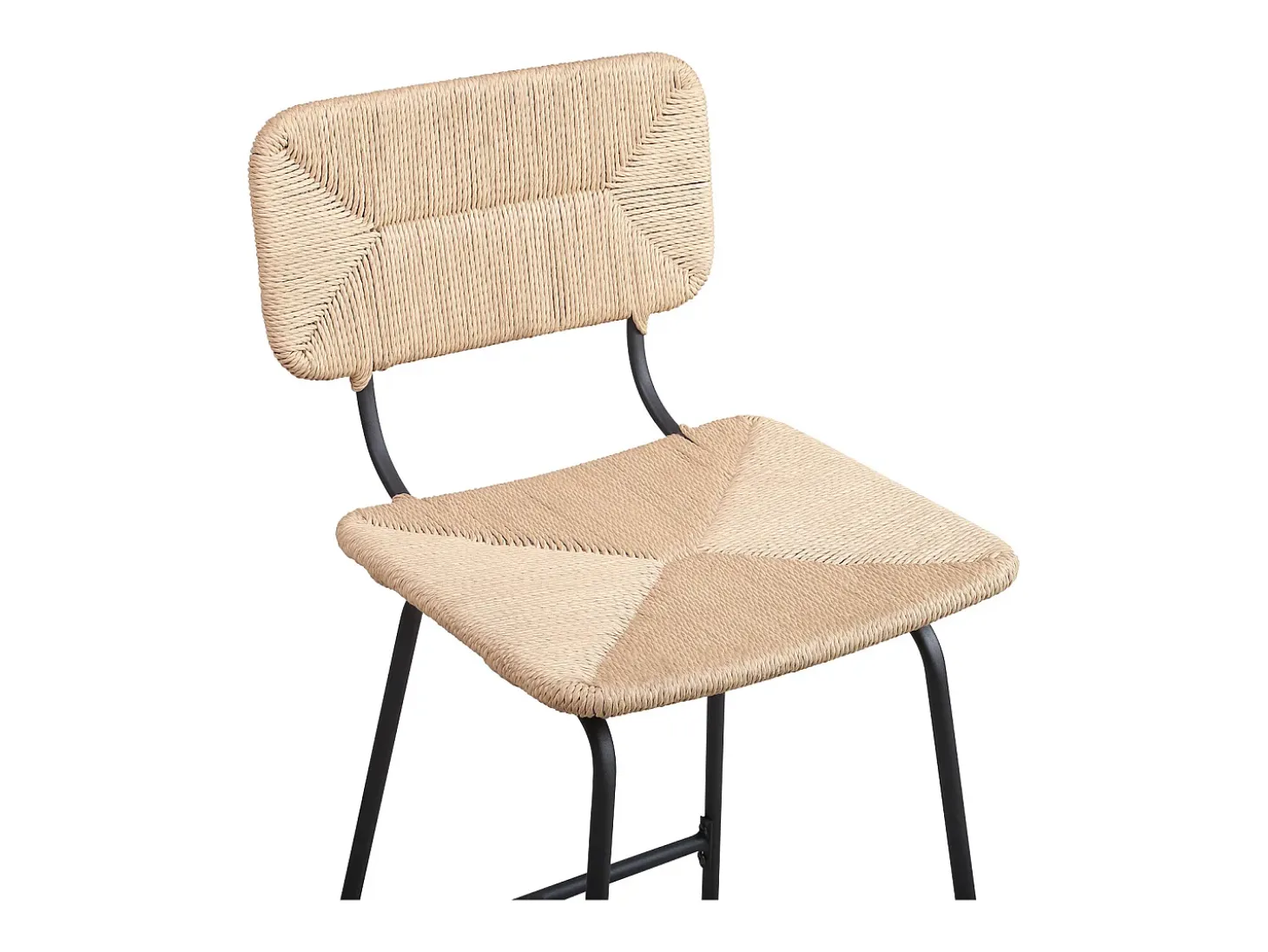 Conjunto de taburetes de bar e isla de metal con asiento de ratán 65cm TIDRA