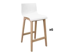 Conjunto de taburetes de bar de roble 65cm TANNA