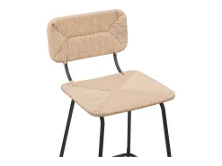 Conjunto de taburetes de bar de metal con asiento de ratán 65cm NEMA