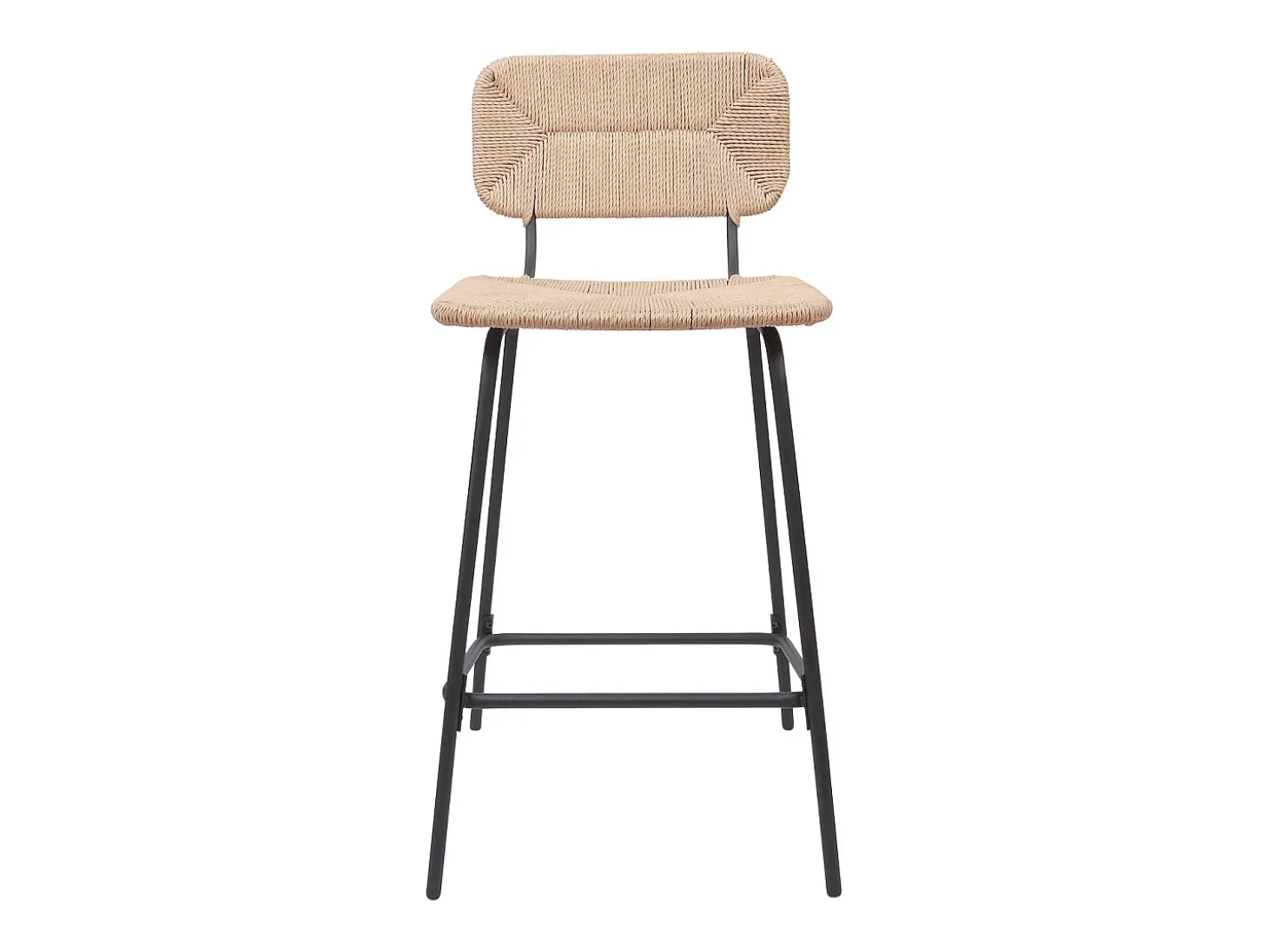 Conjunto de taburetes de bar de metal con asiento de ratán 65cm NEMA