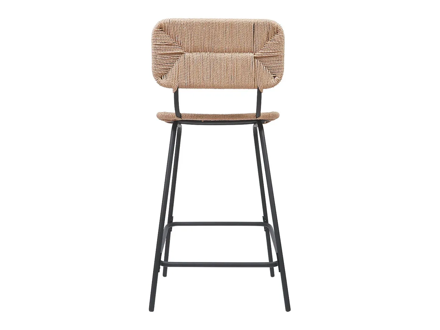Conjunto de taburetes de bar de metal con asiento de ratán 65cm NEMA