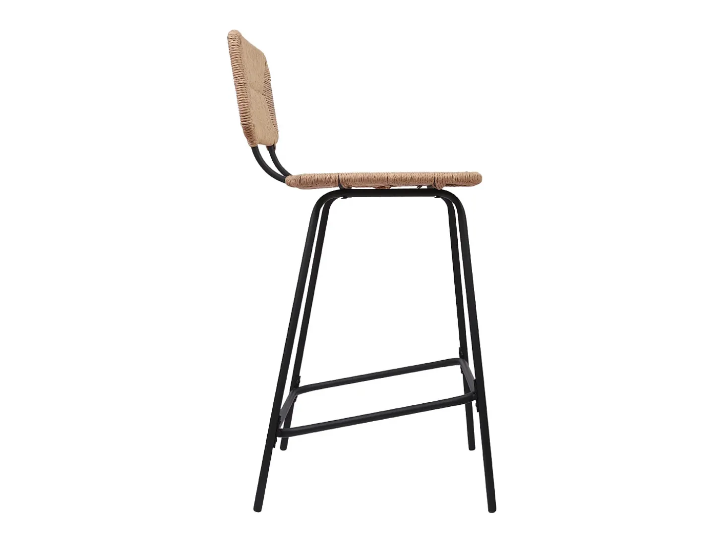 Conjunto de taburetes de bar de metal con asiento de ratán 65cm NEMA
