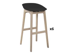 Conjunto de taburetes de bar de madera 65cm RIVA
