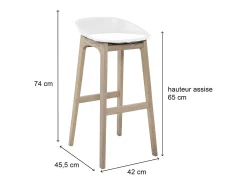 Conjunto de taburetes de bar de madera 65cm RIVA