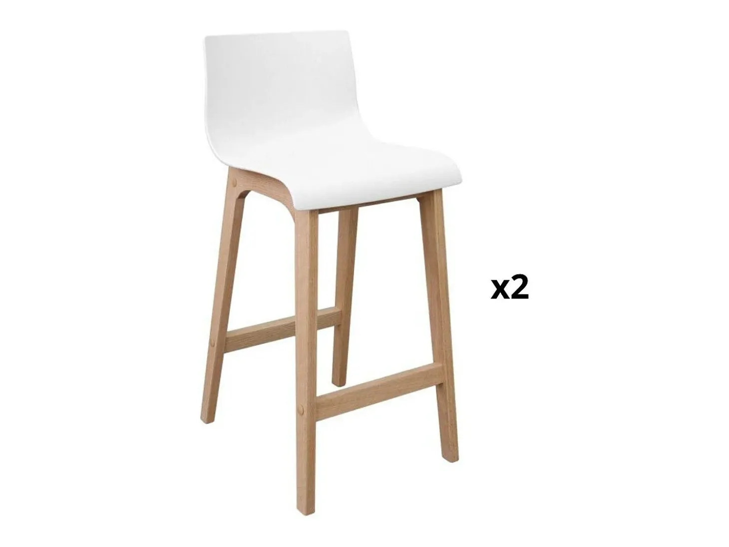 Conjunto de taburetes de bar de roble 65cm TANNA