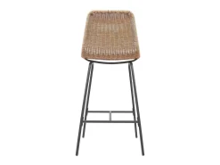 Conjunto de taburetes de bar e isla de metal con asiento de ratán 65cm KUTA