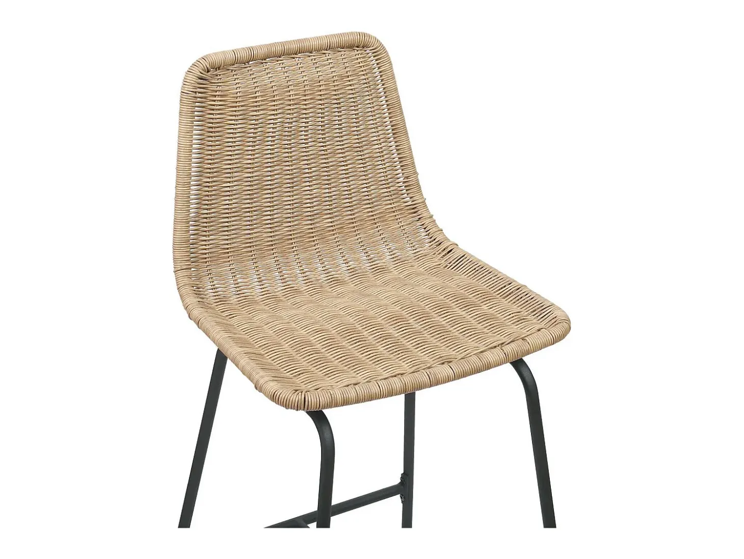 Conjunto de taburetes de bar e isla de metal con asiento de ratán 65cm KUTA