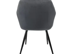 Conjunto de 2x sillas de comedor tapizadas en terciopelo sillones salón antracita ML-Design