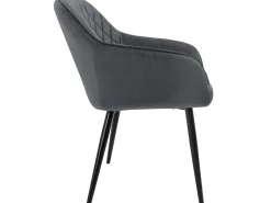 Conjunto de 2x sillas de comedor tapizadas en terciopelo sillones salón antracita ML-Design