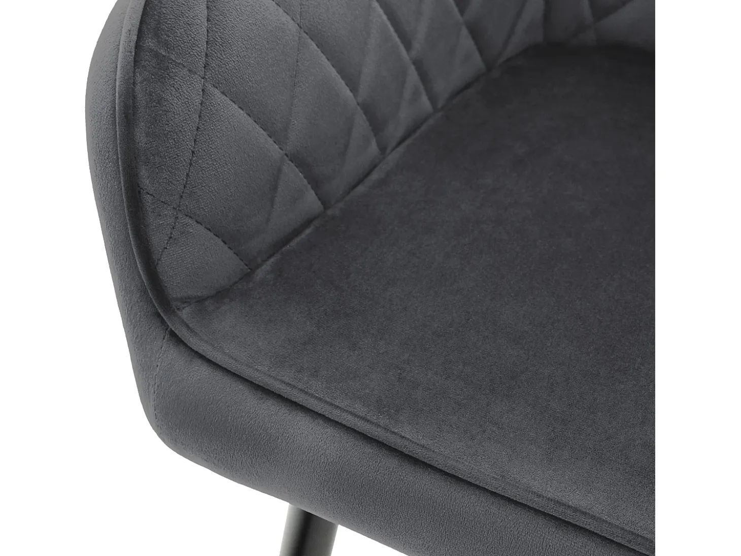 Conjunto de 2x sillas de comedor tapizadas en terciopelo sillones salón antracita ML-Design