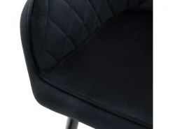 Conjunto de 2x sillas de comedor tapizadas en terciopelo sillones salón negro ML-Design