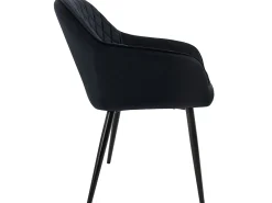 Conjunto de 2x sillas de comedor tapizadas en terciopelo sillones salón negro ML-Design
