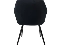 Conjunto de 2x sillas de comedor tapizadas en terciopelo sillones salón negro ML-Design