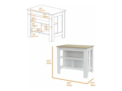 Conjunto Norfolk de Cocina, Isla de Cocina + Mueble de Pared para Cocina