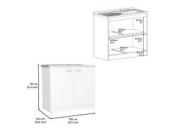 Conjunto Phoenix de Cocina, Isla de Cocina + Mueble de Cocina con fregadero