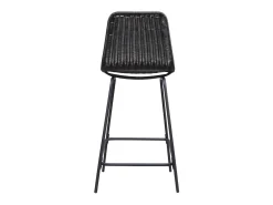 Conjunto taburetes de bar BALI de metal de 65 cm con asiento de ratán