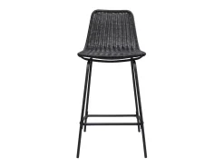 Conjunto taburetes de bar BALI de metal de 65 cm con asiento de ratán