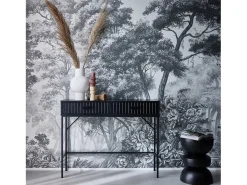 Consola con efecto madera estriada negra, 100cm negro