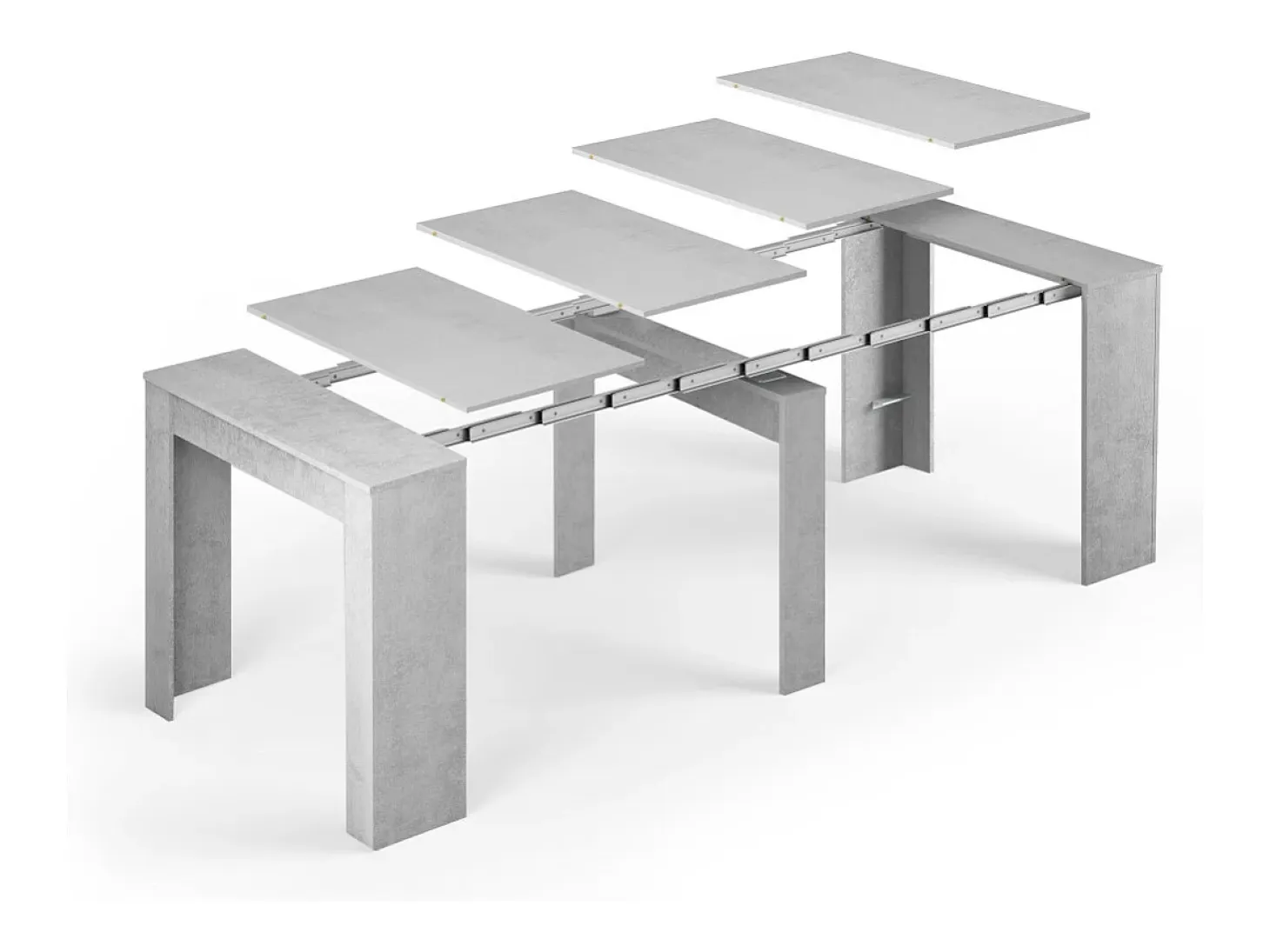 Consola de comedor extensible Funzionale 5 posiciones cemento