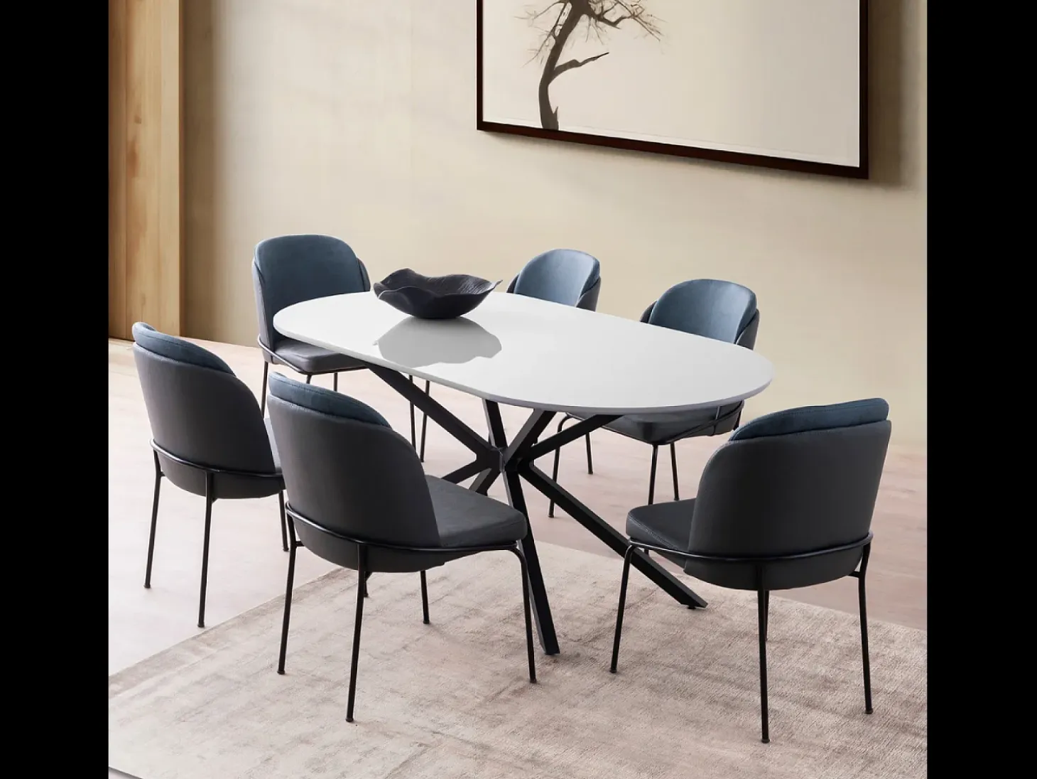 Consola de estilo industrial HANKO - madera y negro - 140 cm