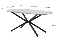 Consola de estilo industrial HANKO - madera y negro - 140 cm