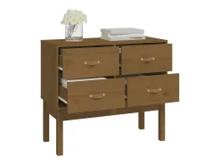 Consola marrón miel 90x40x78 cm Madera maciza de pino