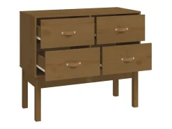 Consola marrón miel 90x40x78 cm Madera maciza de pino