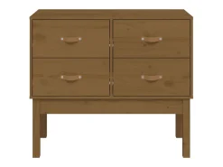 Consola marrón miel 90x40x78 cm Madera maciza de pino