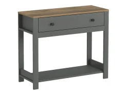 Consola para recibidor color blanco negro estilo clásico con cajón Corlay - Negro