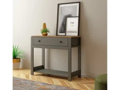 Consola para recibidor color blanco negro estilo clásico con cajón Corlay - Negro