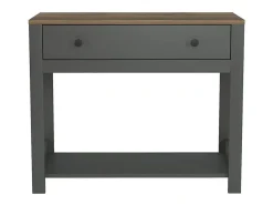 Consola para recibidor color blanco negro estilo clásico con cajón Corlay - Negro